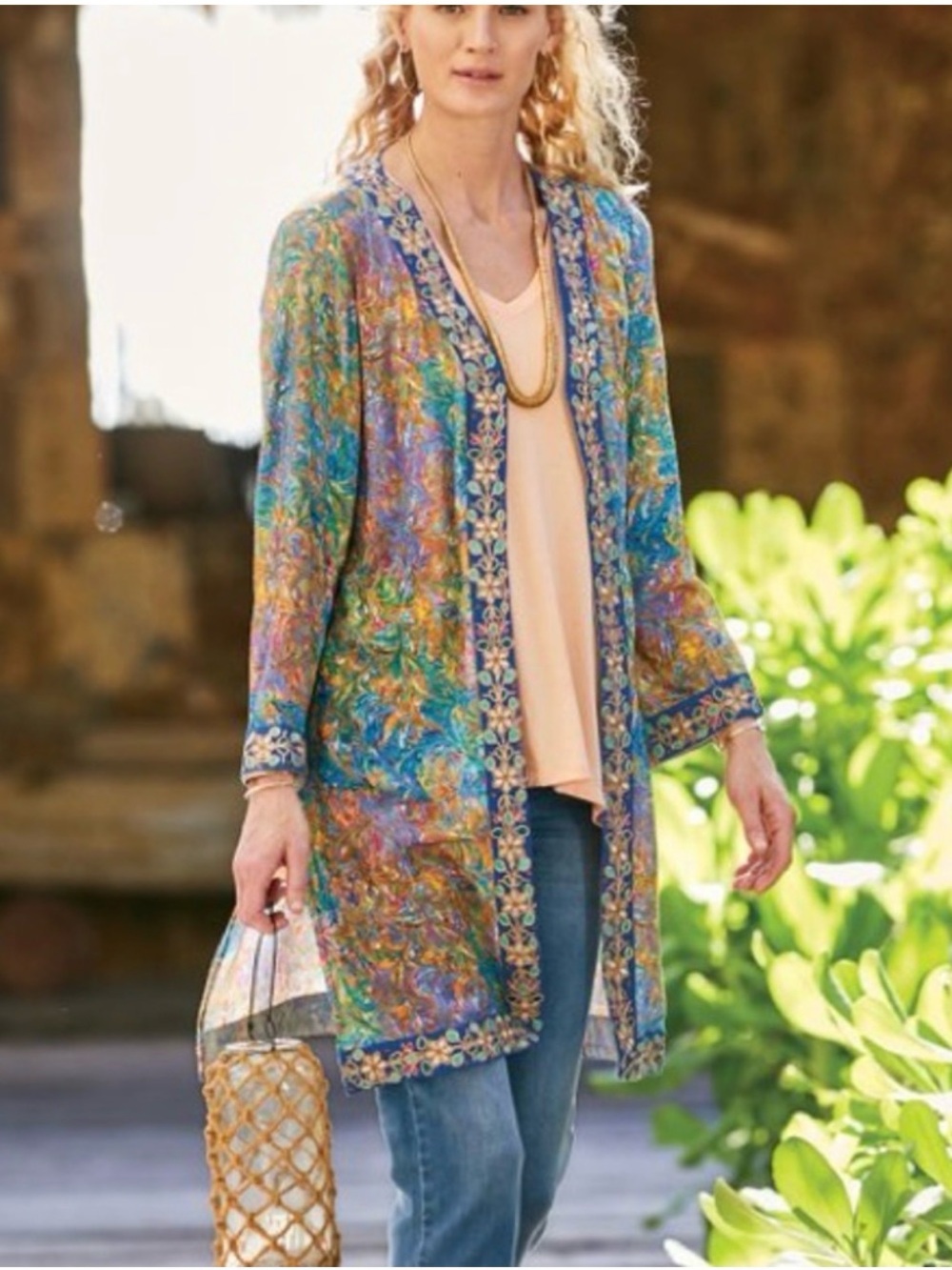 Soft Surroundings “Cay Villa” Topper Cardigan
